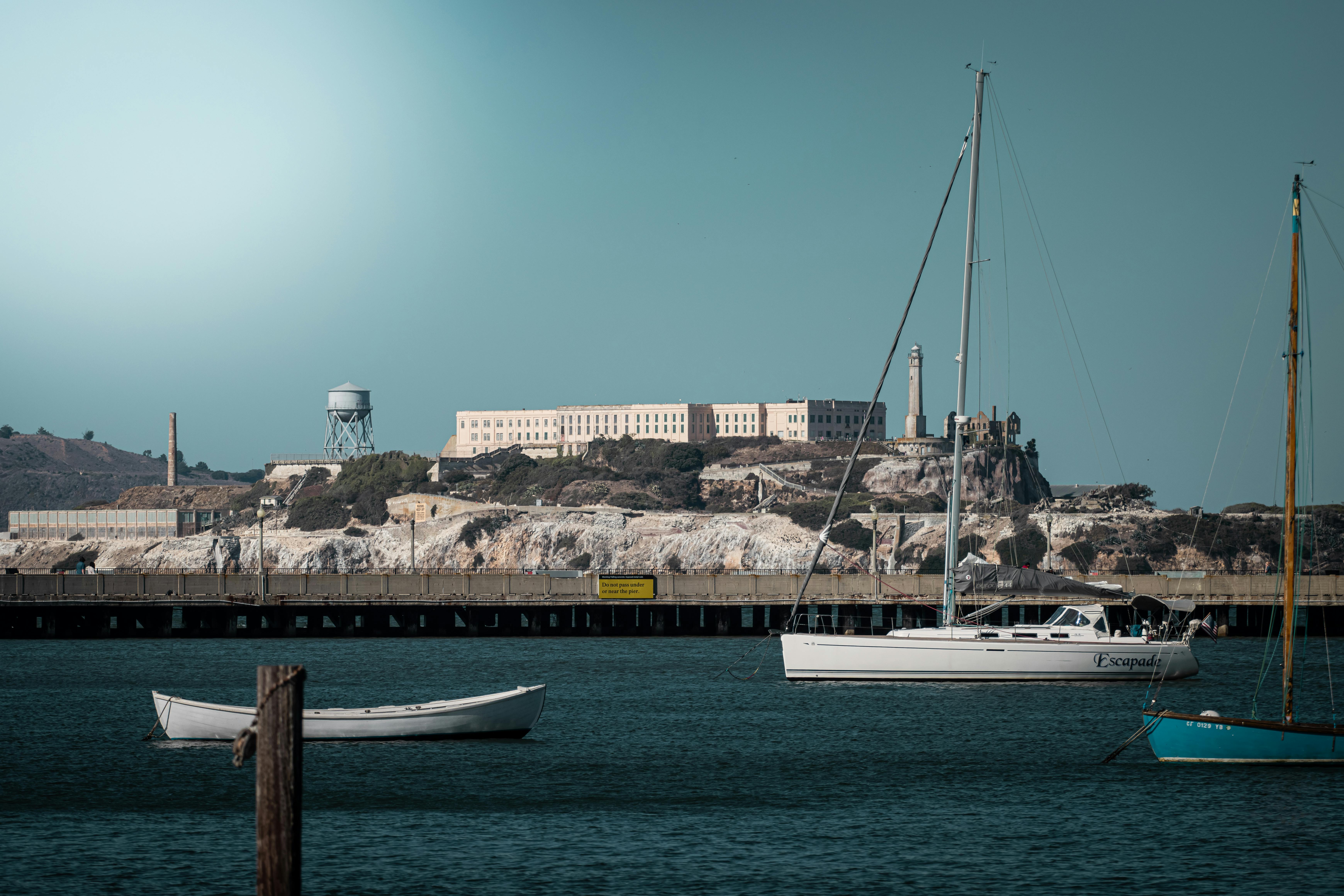 Alcatraz Island with ferry